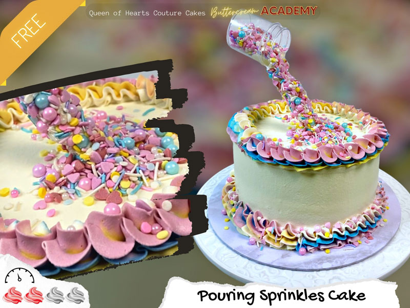 Pouring Sprinkles Cake